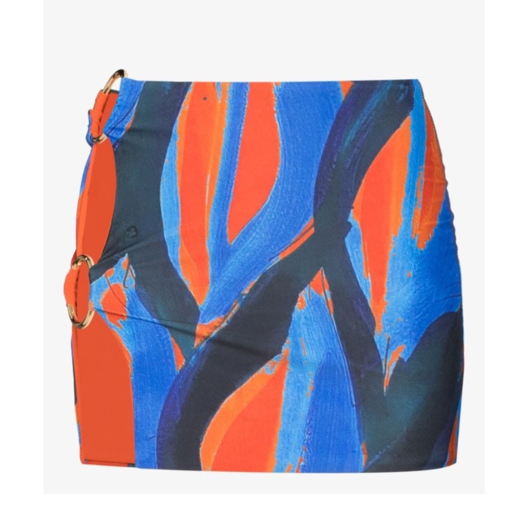 NWT Louisa Ballou double-ring swim skirt medium